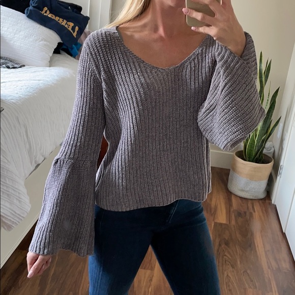 NWOT purple cropped sweater - Picture 1 of 5